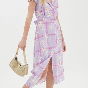 Urban Outfitters Floral Midi Wrap Dress